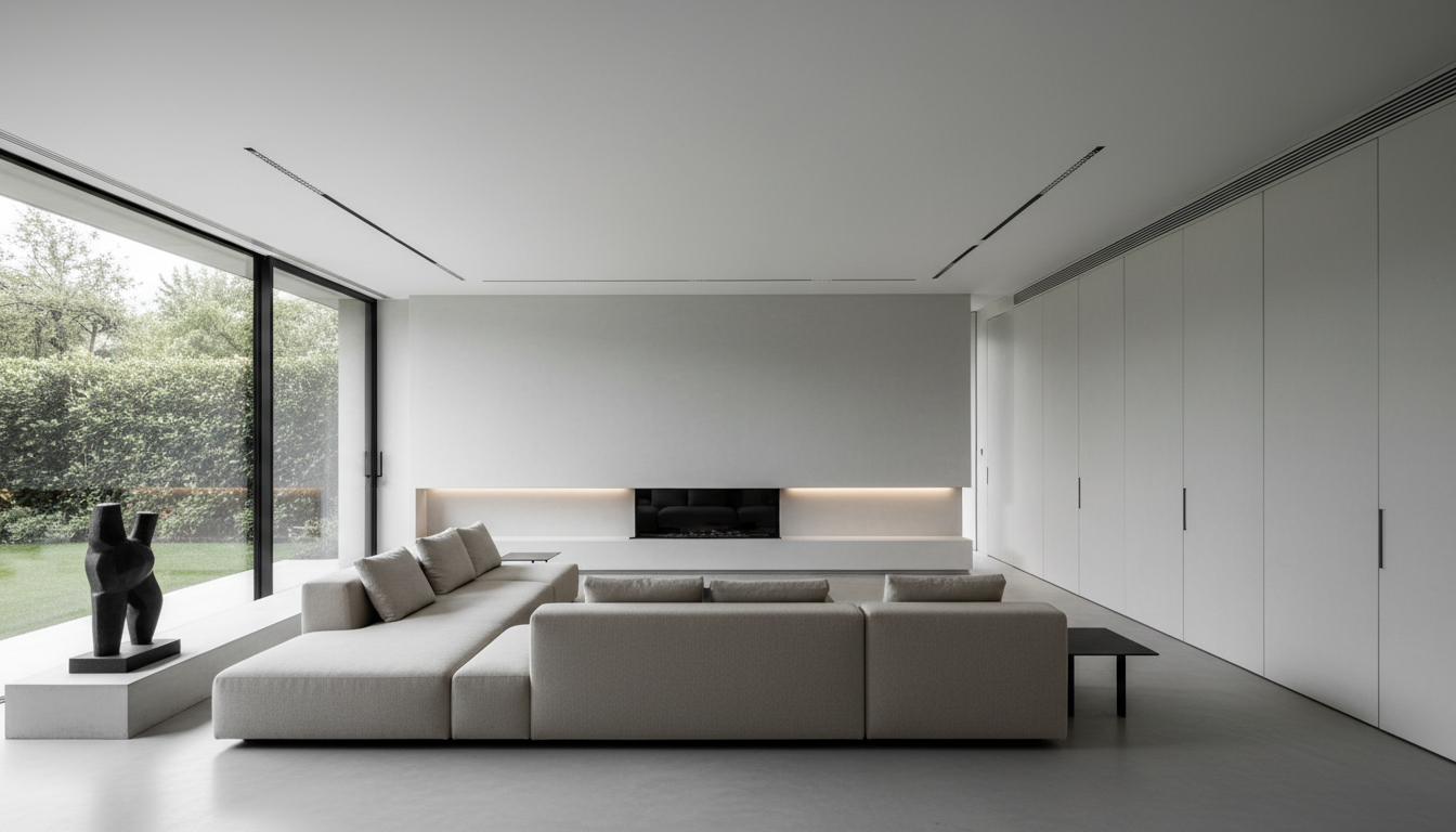 Render arquitectónico 3D de Refugio Áurea, estilo Minimalista — vista principal del proyecto | infografía D-LINIEX